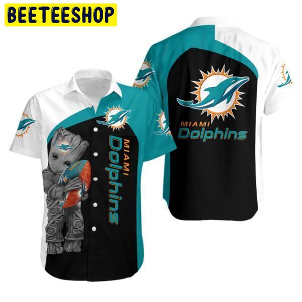 NFL Miami Dolphins Groot 3D For Fans Hawaiian Shirt NFL Miami Dolphins Groot 3D For Fans Hawaiian Shirt