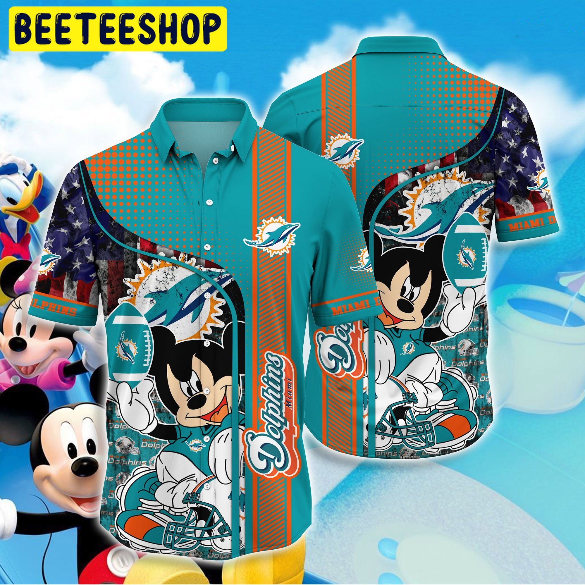 NFL Miami Dolphins Mickey Player Hot Trending Hawaiian Shirt NFL Miami Dolphins Mickey Player Hot Trending Hawaiian Shirt