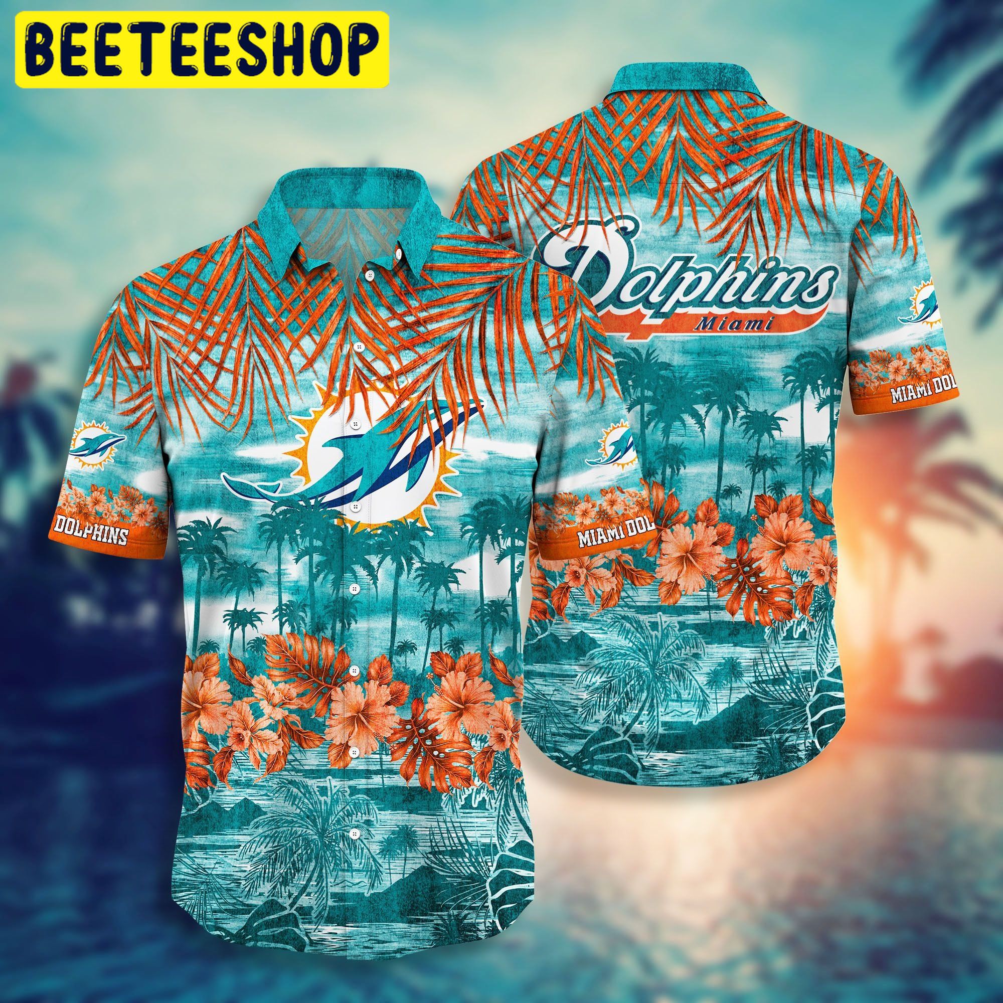 NFL Miami Dolphins New Style Hawaiian Shirt NFL Miami Dolphins New Style Hawaiian Shirt