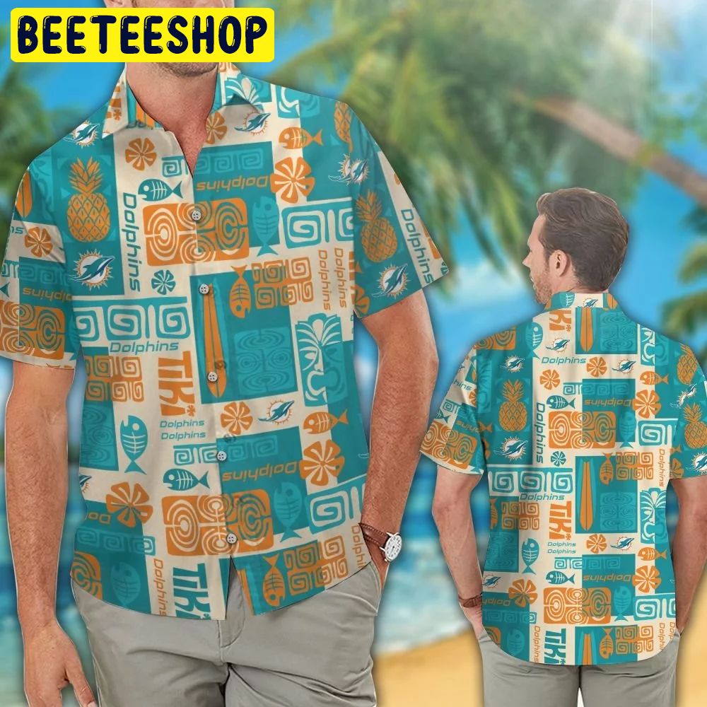NFL Miami Dolphins Short Sleeve Button Up Tropical Aloha 03 Hawaiian Shirt NFL Miami Dolphins Short Sleeve Button Up Tropical Aloha 03 Hawaiian Shirt