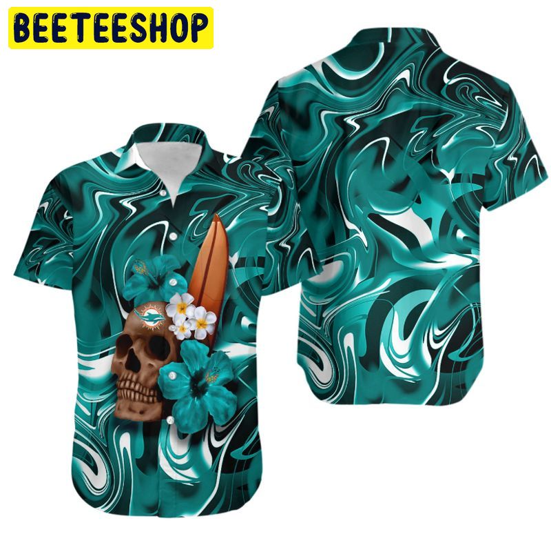 NFL Miami Dolphins Skull 3d Limited Edition Hawaiian Shirt NFL Miami Dolphins Skull 3d Limited Edition Hawaiian Shirt