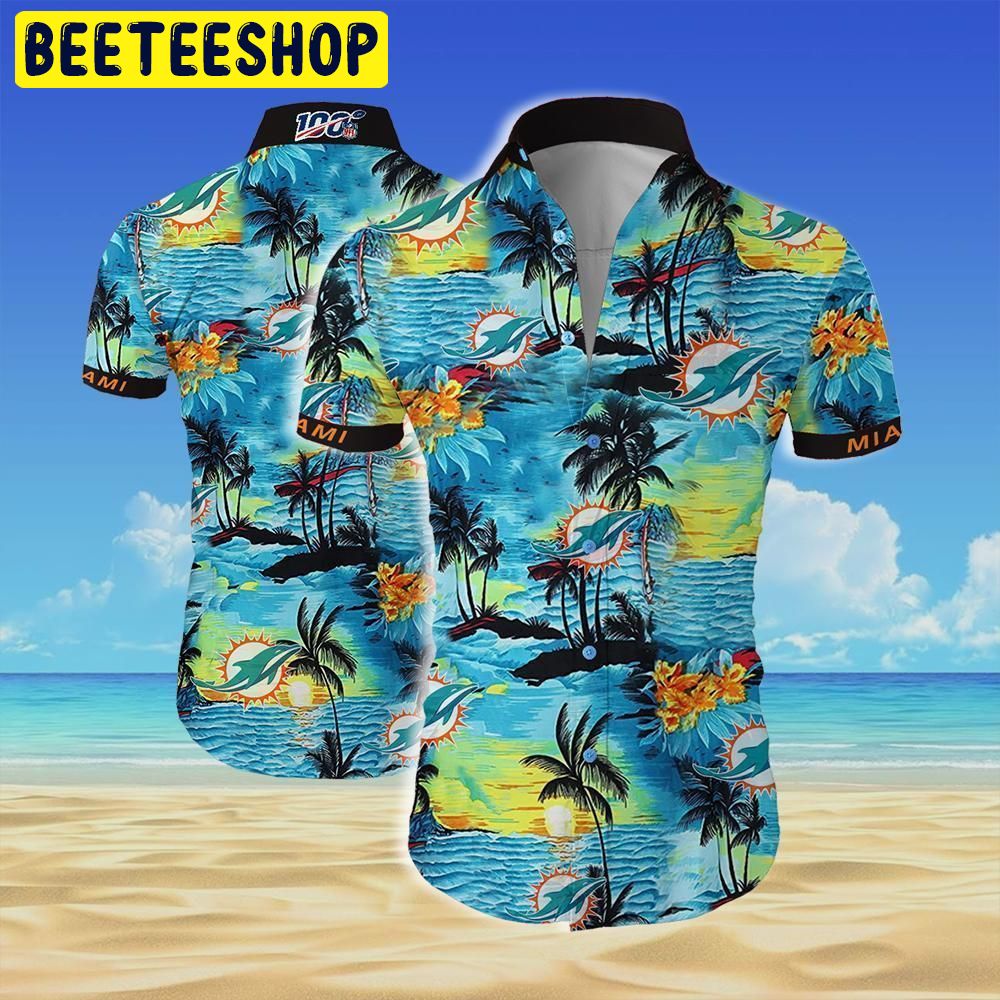 NFL Miami Dolphins Team Beach Island Hawaiian Shirt NFL Miami Dolphins Team Beach Island Hawaiian Shirt