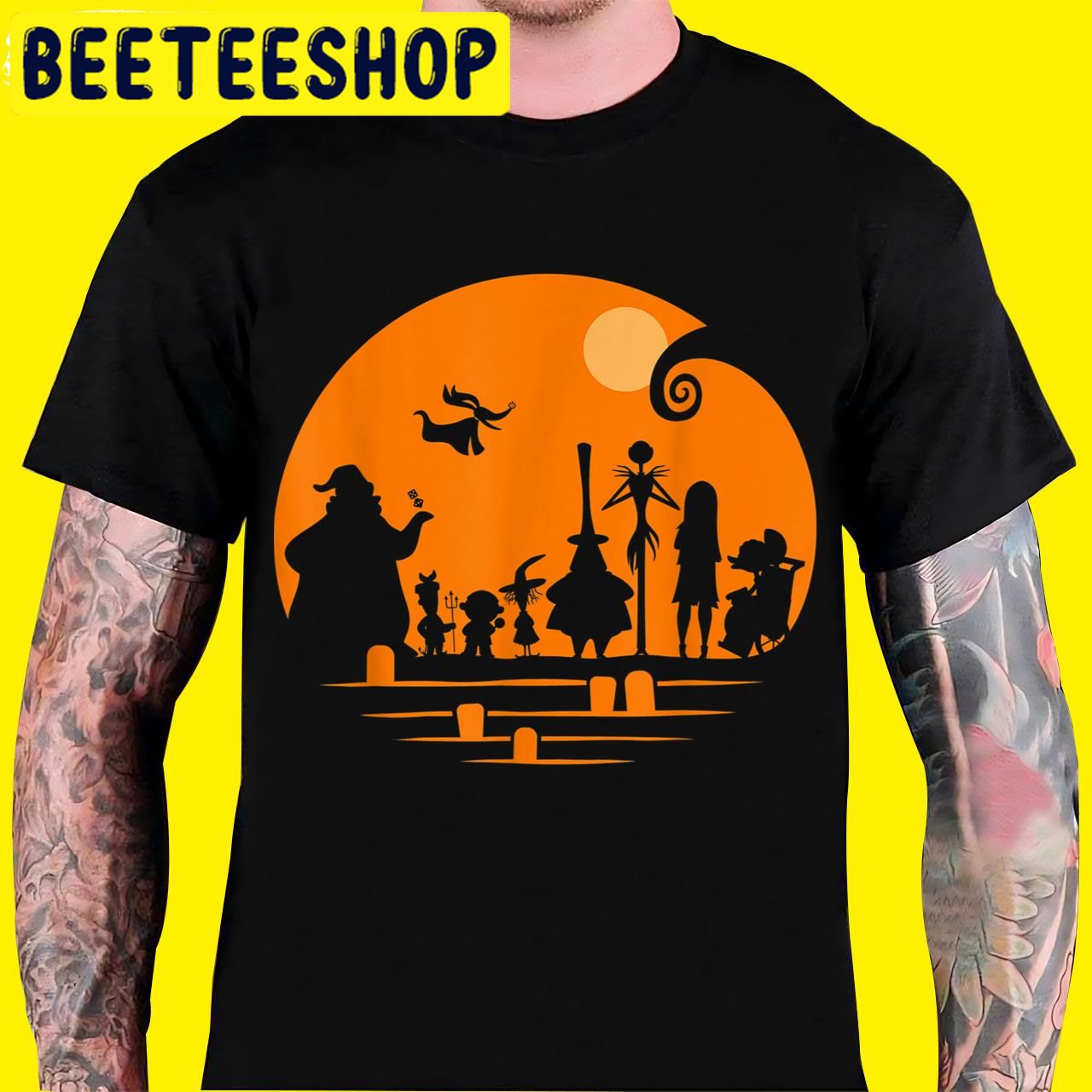 Nightmare Before Christmas Silhouette Halloween Trending Unisex T-Shirt Nightmare Before Christmas Silhouette Halloween Trending Unisex T-Shirt