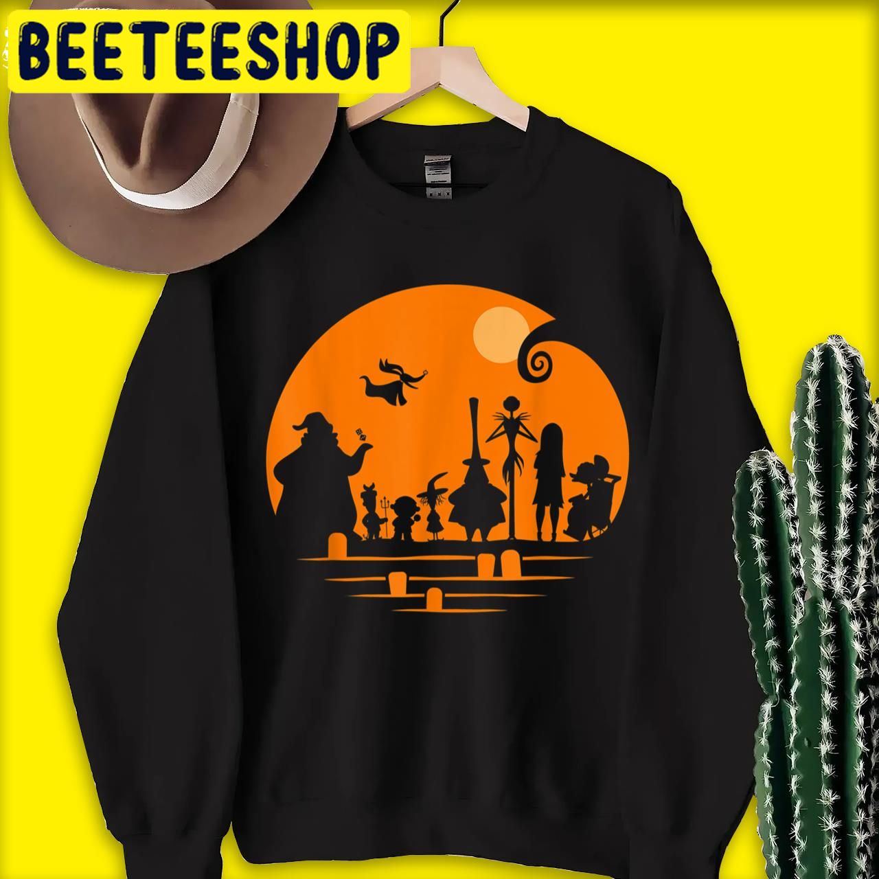 Nightmare Before Christmas Silhouette Halloween Trending Unisex T-Shirt Nightmare Before Christmas Silhouette Halloween Trending Unisex T-Shirt