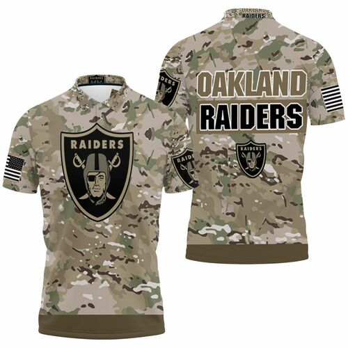 Oakland Raiders Camo Pattern Jersey 3D All Over Print Polo Shirt Oakland Raiders Camo Pattern Jersey 3D All Over Print Polo Shirt