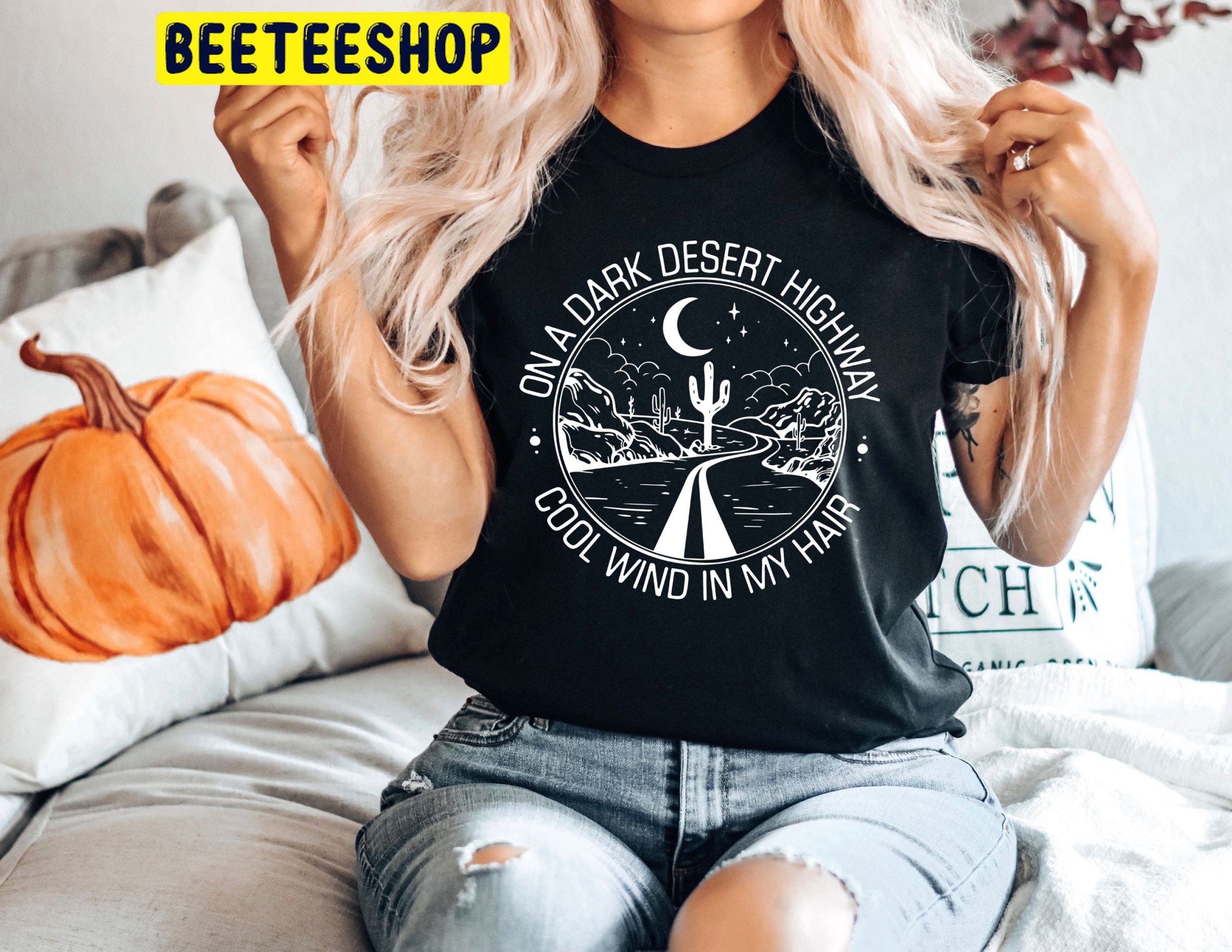 On A Dark Desert Highway Cool Wind In My Hair Horror Pumpkin Trending Unisex Shirt On A Dark Desert Highway Cool Wind In My Hair Horror Pumpkin Trending Unisex Shirt