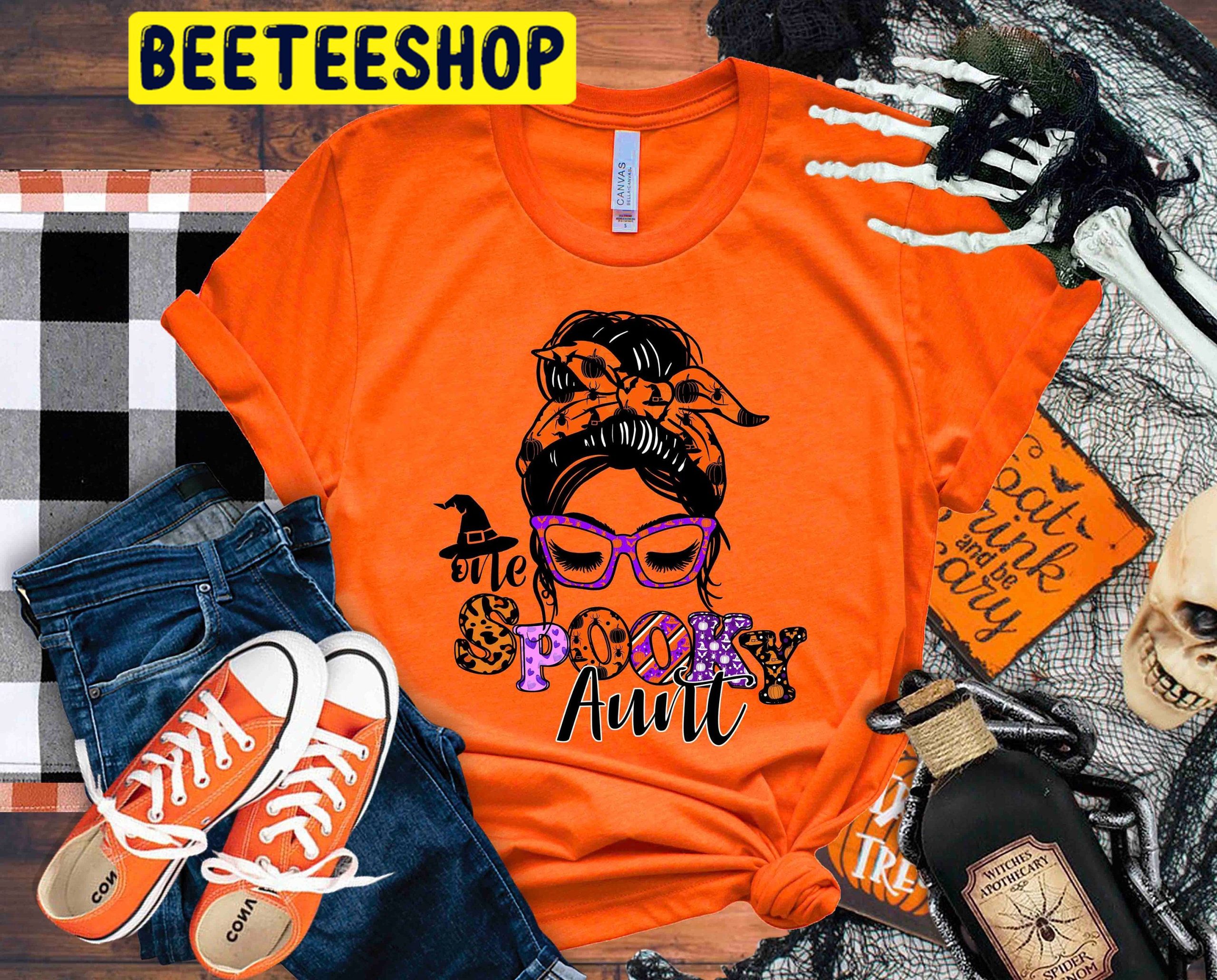 One Spooky Aunt Halloween Trending Unisex Shirt One Spooky Aunt Halloween Trending Unisex Shirt
