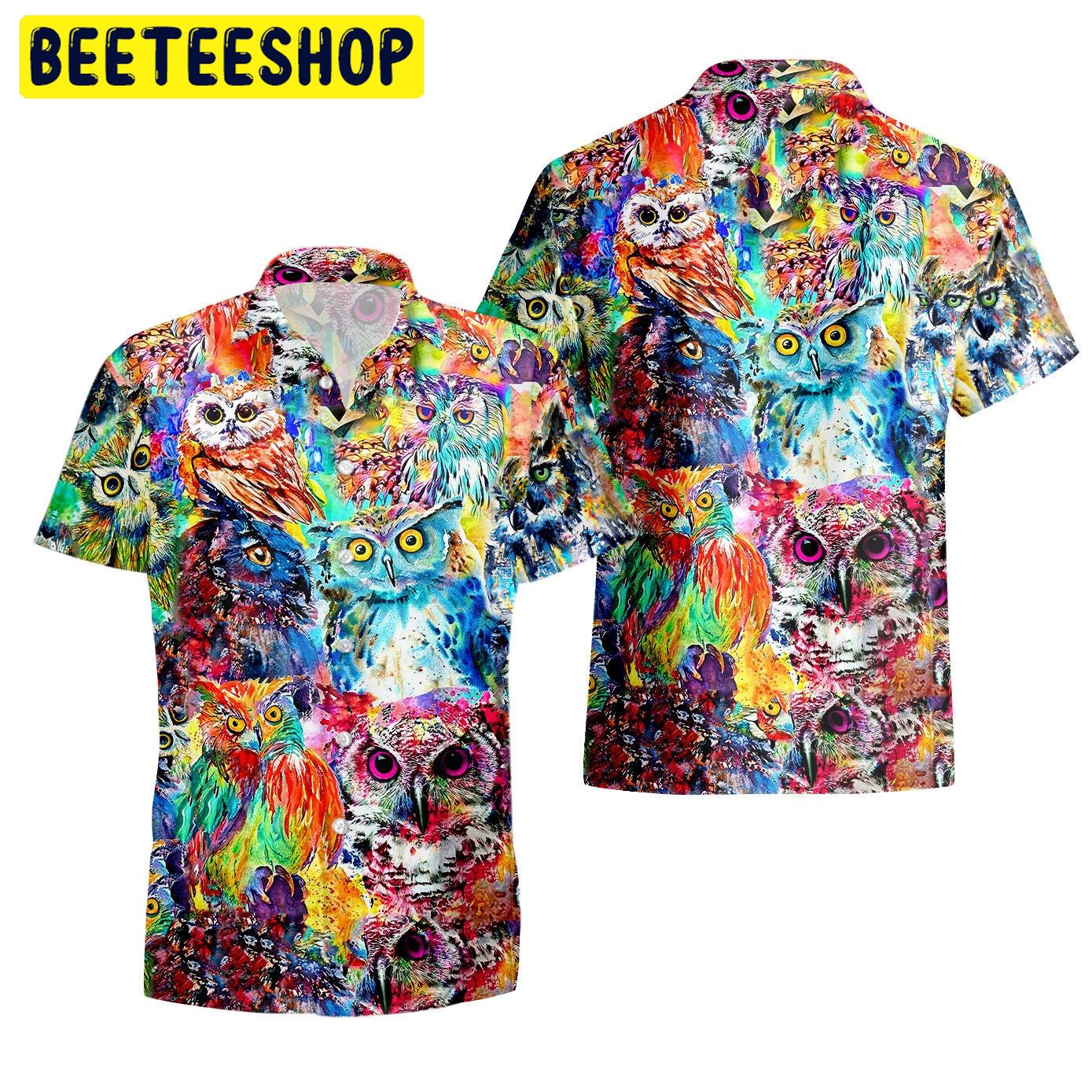 Owl Colorful Trending Hawaiian Shirt Owl Colorful Trending Hawaiian Shirt