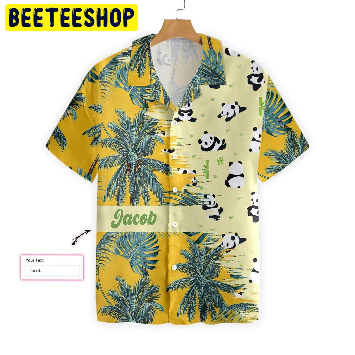 Panda Yellow Tropical Personalized Trending Hawaiian Shirt Panda Yellow Tropical Personalized Trending Hawaiian Shirt
