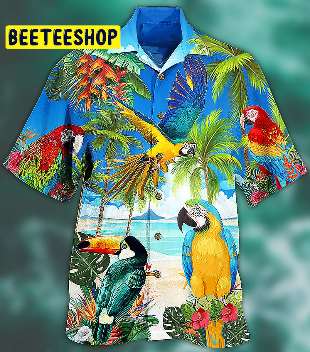 Parrots High By The Beach Trending Hawaiian Shirt Parrots High By The Beach Trending Hawaiian Shirt
