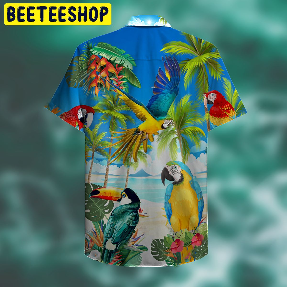 Parrots High By The Beach Trending Hawaiian Shirt Parrots High By The Beach Trending Hawaiian Shirt