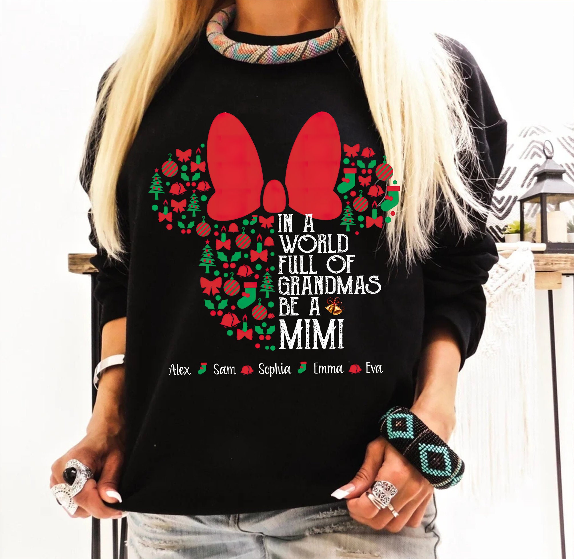Personalized In A World Full Of Grandmas Be A Mimi Mouse Christmas Sweatshirt Personalized In A World Full Of Grandmas Be A Mimi Mouse Christmas Sweatshirt