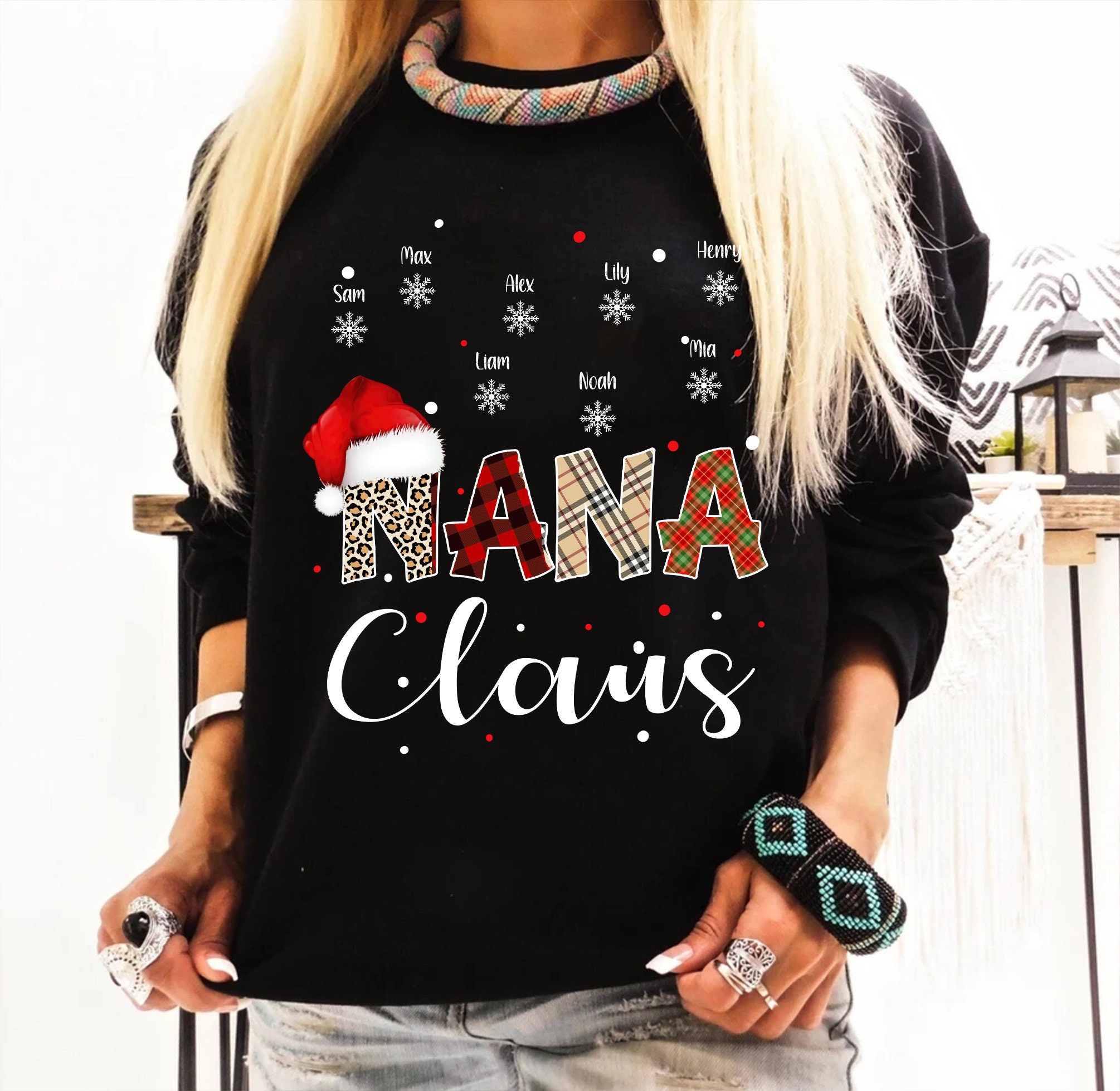 Personalized Nana Claus Christmas Sweatshirt Personalized Nana Claus Christmas Sweatshirt