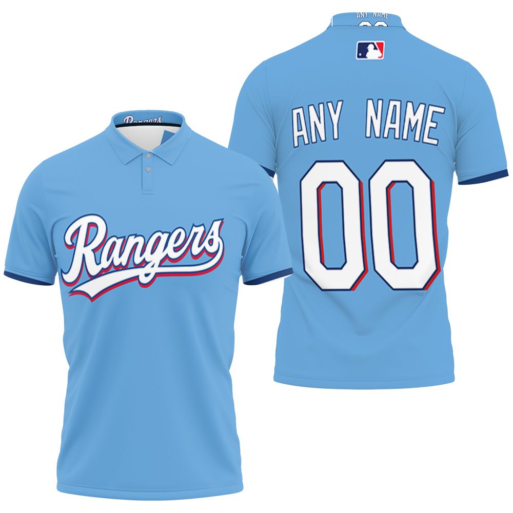 Personalized Texas Rangers 00 Any Name 2020 Mlb Team Light Blue Jersey Inspired Style 3D All Over Print Polo Shirt Personalized Texas Rangers 00 Any Name 2020 Mlb Team Light Blue Jersey Inspired Style 3D All Over Print Polo Shirt