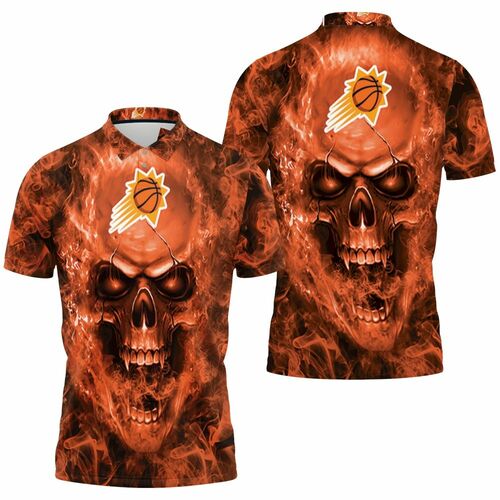 Phoenix Suns Nba Fans Skull 3D All Over Print Polo Shirt Phoenix Suns Nba Fans Skull 3D All Over Print Polo Shirt