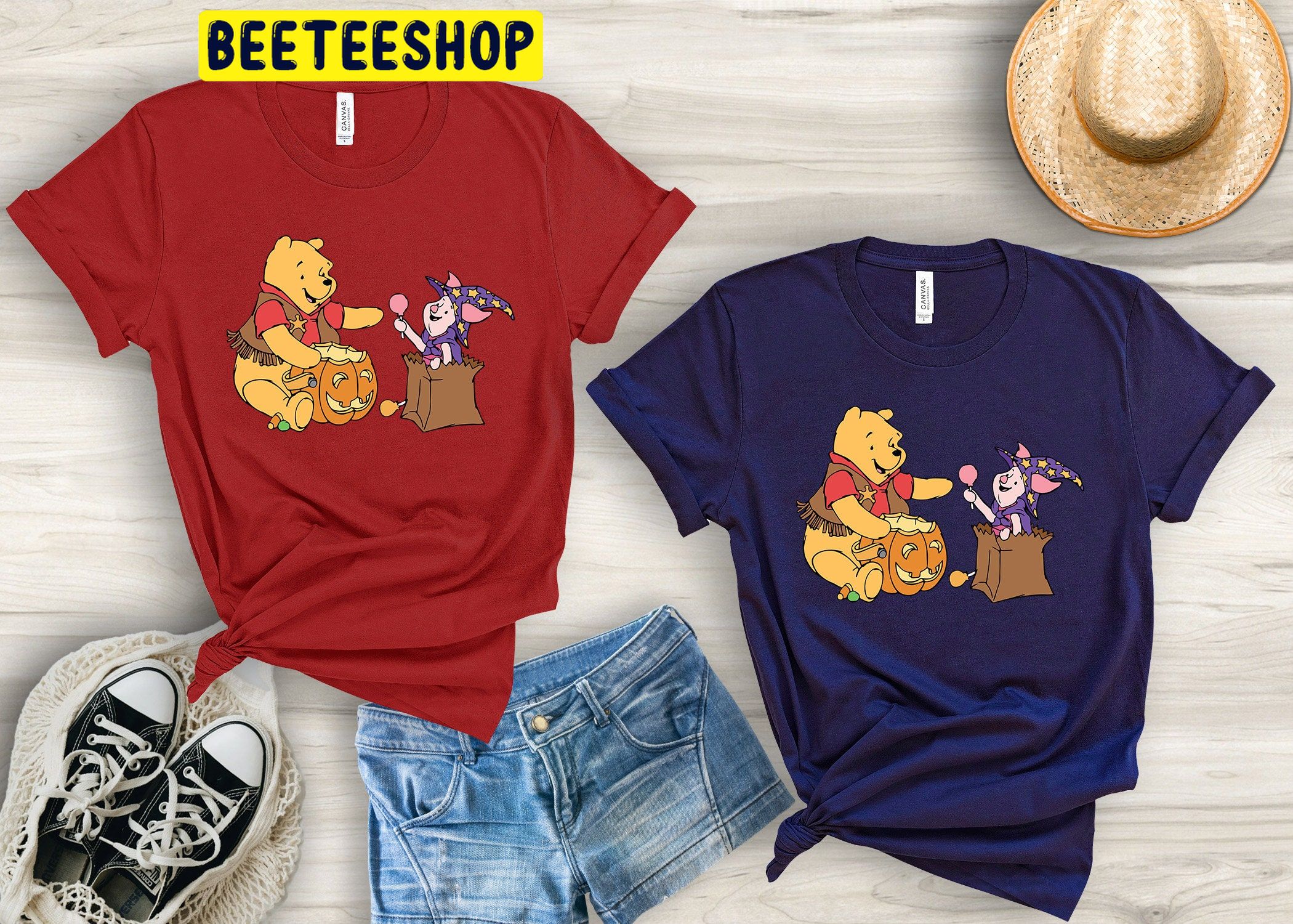 Piglet And Winnie Halloween Trending Unisex Shirt Piglet And Winnie Halloween Trending Unisex Shirt