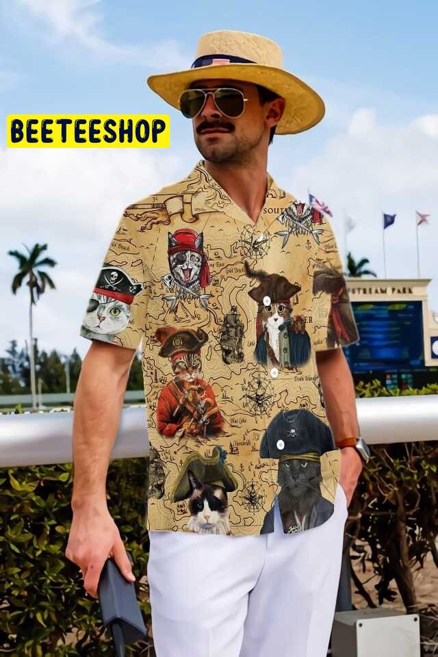 Pirate Cat Trending Hawaiian Shirt Pirate Cat Trending Hawaiian Shirt