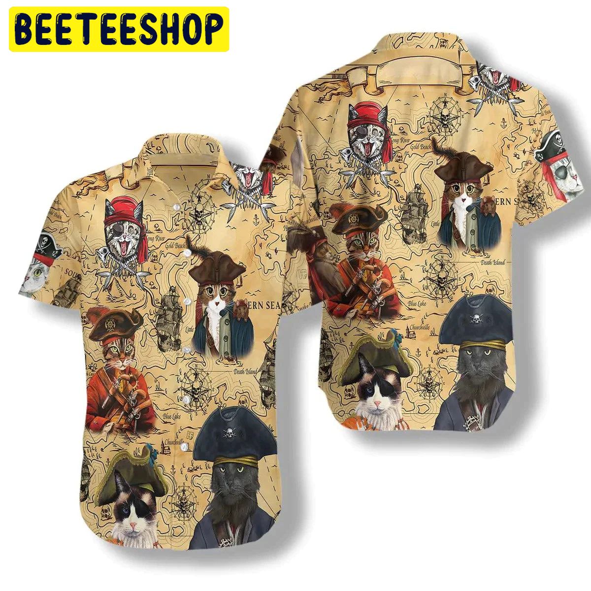 Pirate Cat Trending Hawaiian Shirt Pirate Cat Trending Hawaiian Shirt