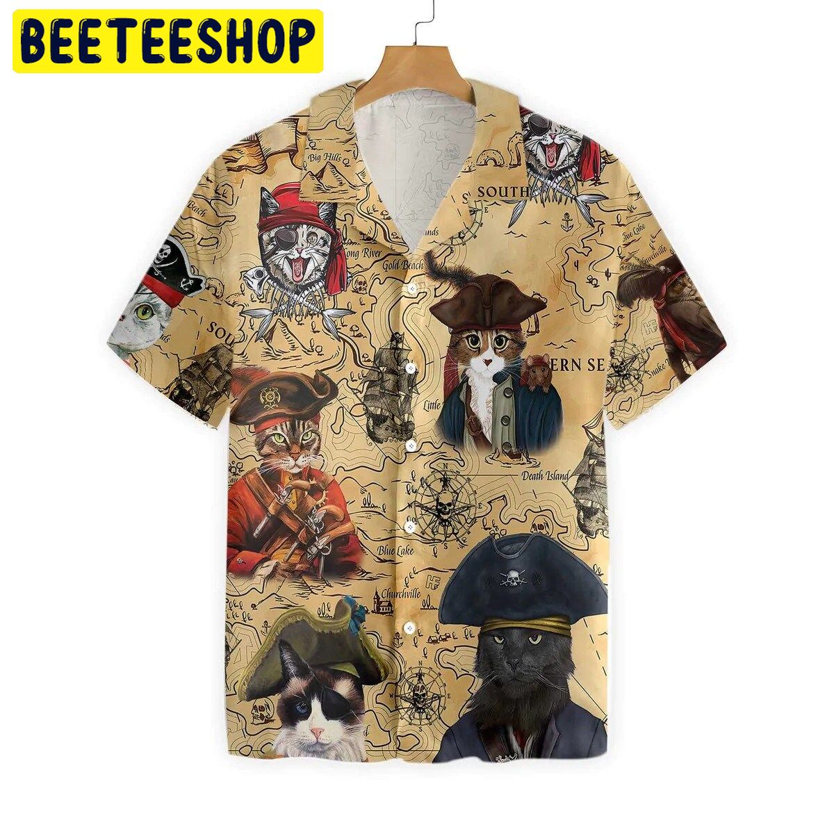 Pirate Cat Trending Hawaiian Shirt Pirate Cat Trending Hawaiian Shirt
