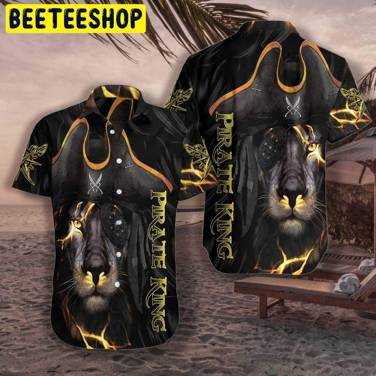 Pirate King Black Lion Trending Hawaiian Shirt Pirate King Black Lion Trending Hawaiian Shirt