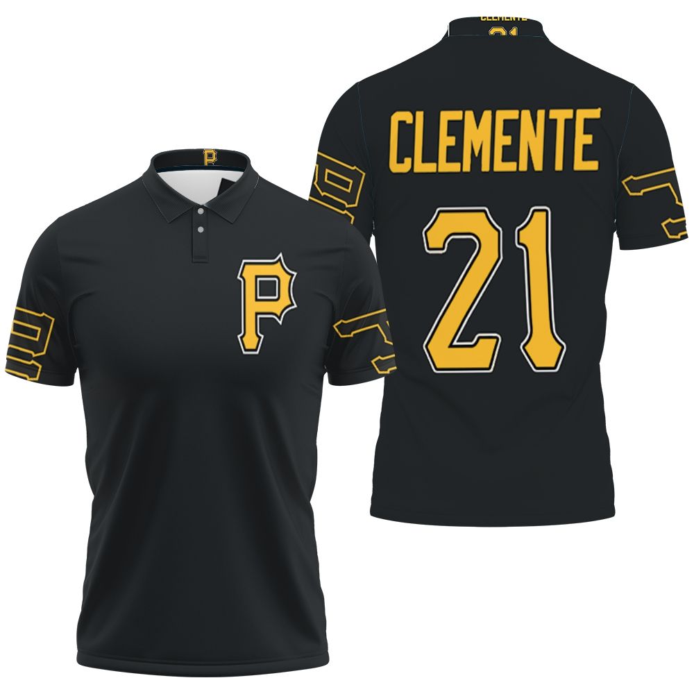 Pittsburgh Pirates Roberto Clemente 21 2020 Mlb Black Jersey Inspired 3D All Over Print Polo Shirt Pittsburgh Pirates Roberto Clemente 21 2020 Mlb Black Jersey Inspired 3D All Over Print Polo Shirt