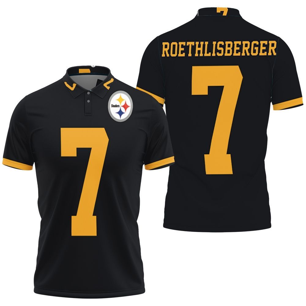 Pittsburgh Steelers Color Rush Limited Ben Roethlisberger Jersey Inspired Style 3D All Over Print Polo Shirt Pittsburgh Steelers Color Rush Limited Ben Roethlisberger Jersey Inspired Style 3D All Over Print Polo Shirt