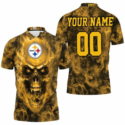 Pittsburgh Steelers Nfl Fans Skull Personalized 3D All Over Print Polo Shirt Pittsburgh Steelers Nfl Fans Skull Personalized 3D All Over Print Polo Shirt