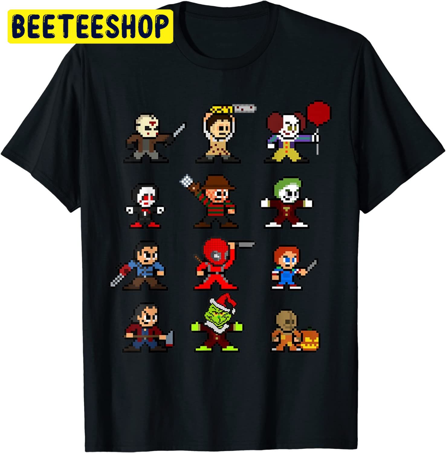 Pixel Halloween Scary Horror Christmas Gamer Trending Unisex Shirt Pixel Halloween Scary Horror Christmas Gamer Trending Unisex Shirt