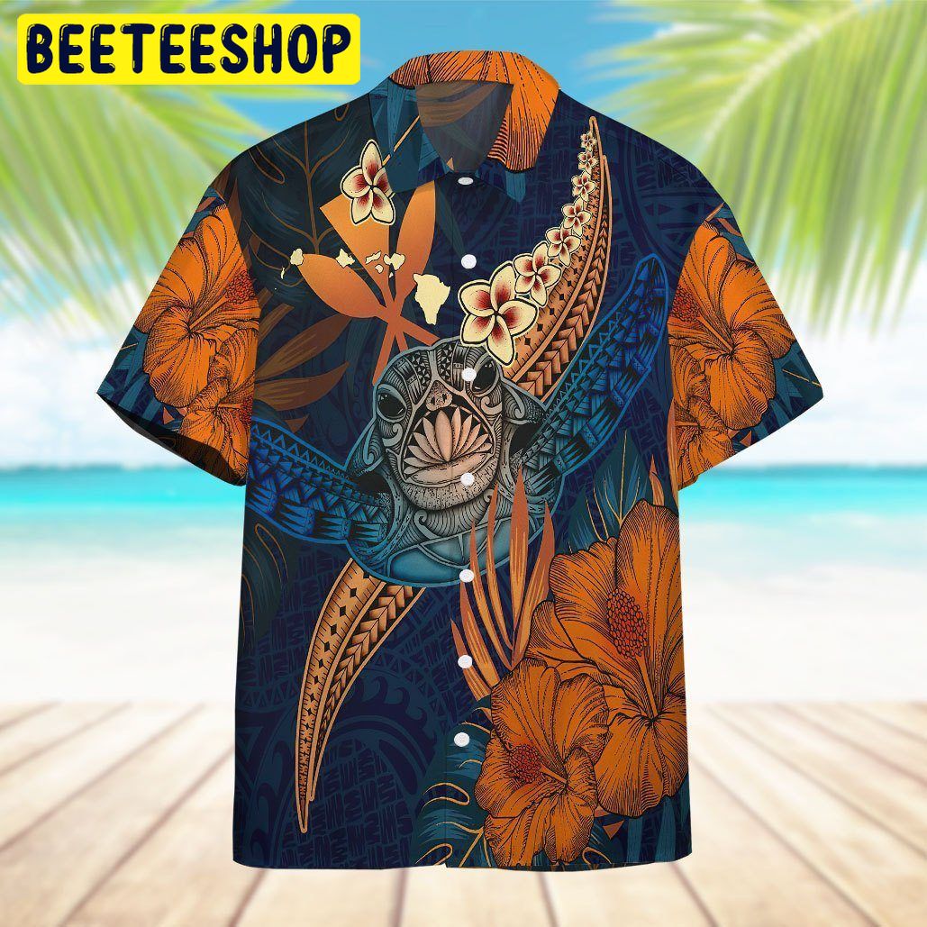 Polynesian Turtle Hibiscus Trending Hawaiian Shirt Polynesian Turtle Hibiscus Trending Hawaiian Shirt