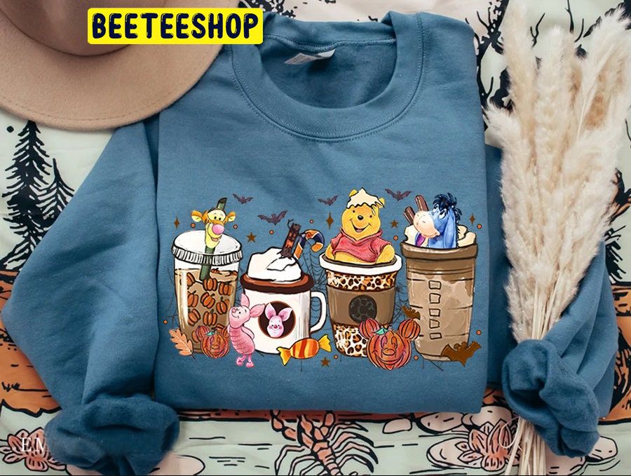 Pooh And Friend Fall Coffee Cup And Pumpkin Halloween Trending Unisex Shirt Pooh And Friend Fall Coffee Cup And Pumpkin Halloween Trending Unisex Shirt