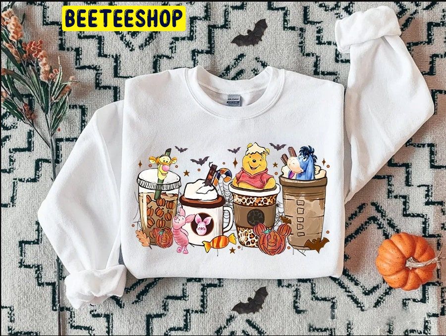 Pooh And Friend Fall Coffee Cup And Pumpkin Halloween Trending Unisex Shirt Pooh And Friend Fall Coffee Cup And Pumpkin Halloween Trending Unisex Shirt