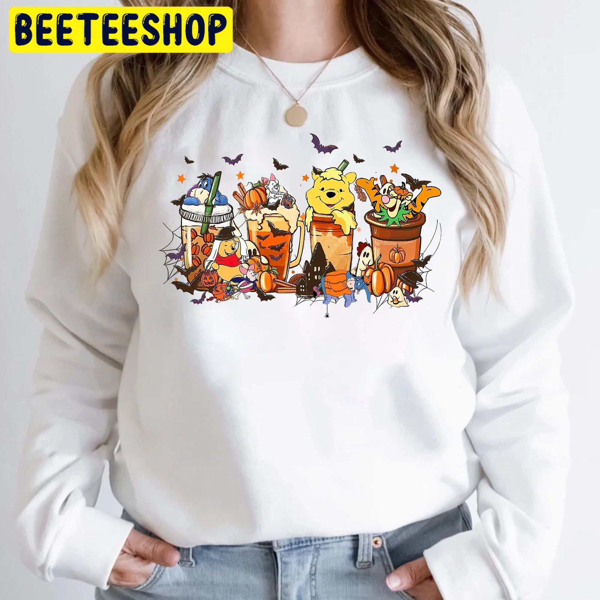 Pooh Fall Coffee Disney Halloween Trending Unisex Shirt Pooh Fall Coffee Disney Halloween Trending Unisex Shirt
