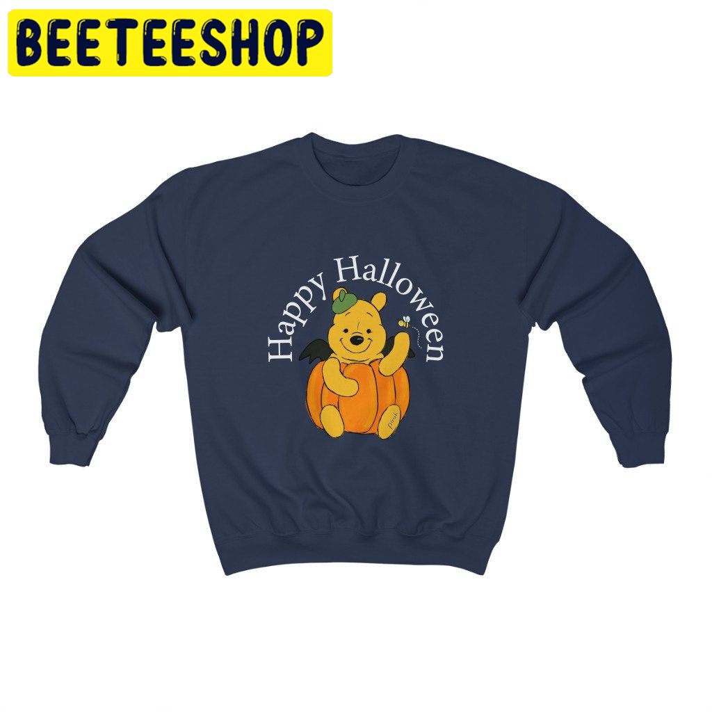 Pooh On Pumpkin Halloween Trending Unisex Shirt Pooh On Pumpkin Halloween Trending Unisex Shirt