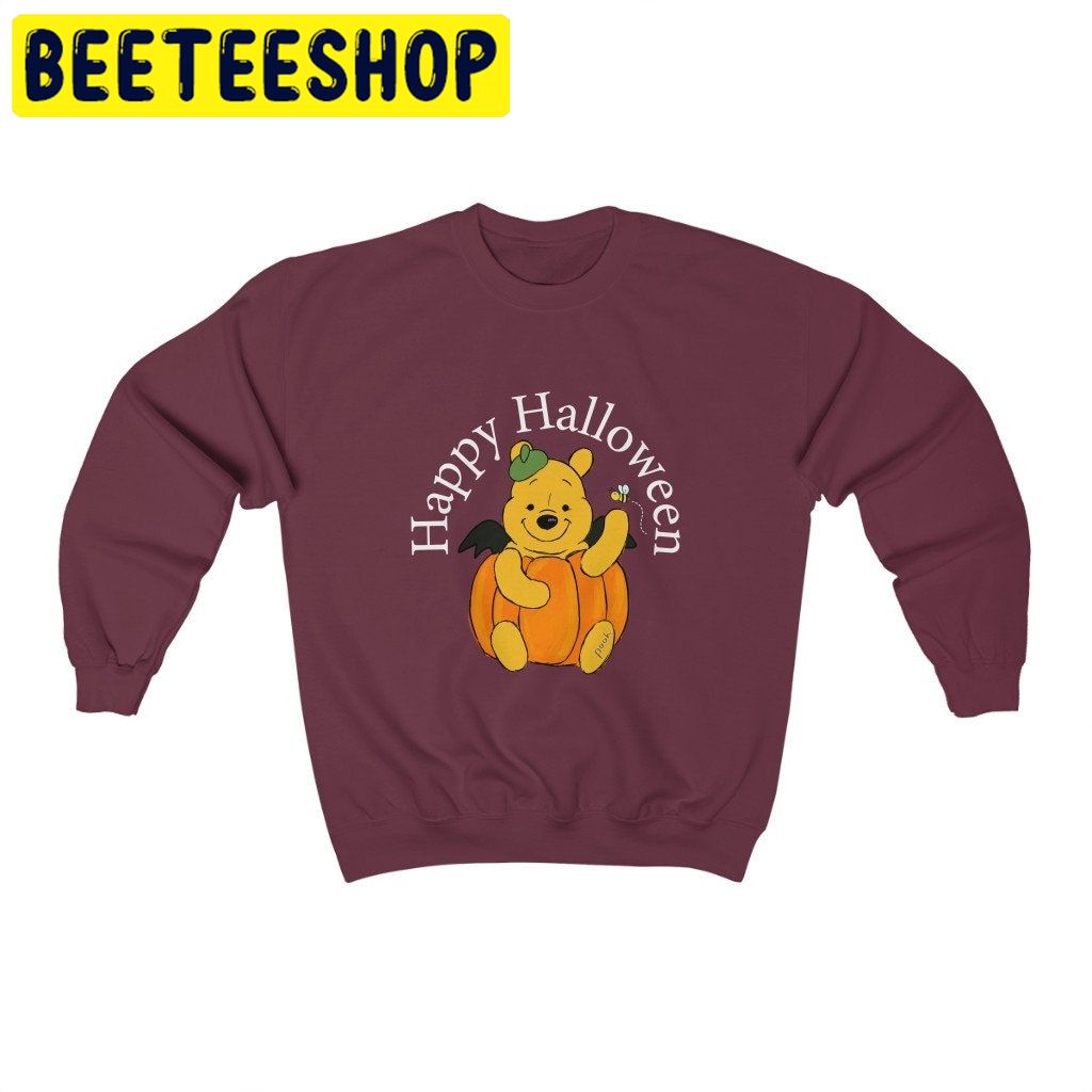 Pooh On Pumpkin Halloween Trending Unisex Shirt Pooh On Pumpkin Halloween Trending Unisex Shirt