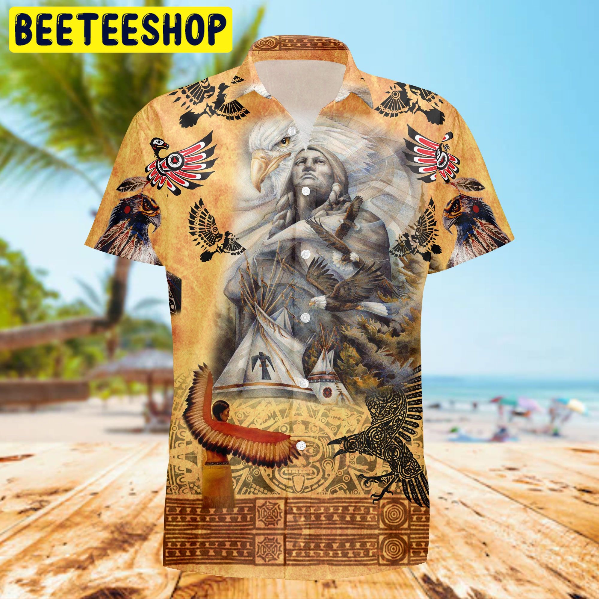 Power Of Native American Eagle Trending Hawaiian Shirt Power Of Native American Eagle Trending Hawaiian Shirt