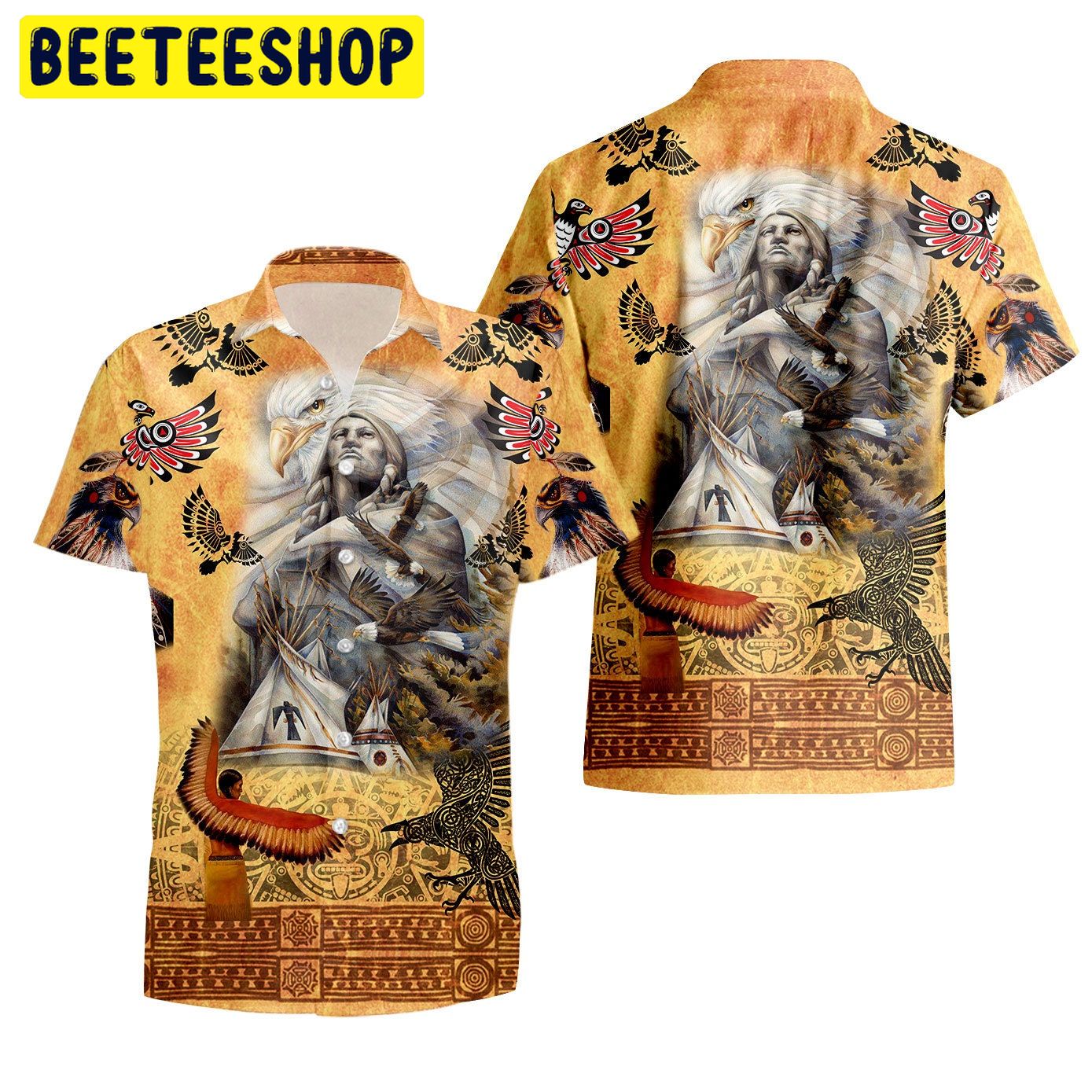 Power Of Native American Eagle Trending Hawaiian Shirt Power Of Native American Eagle Trending Hawaiian Shirt
