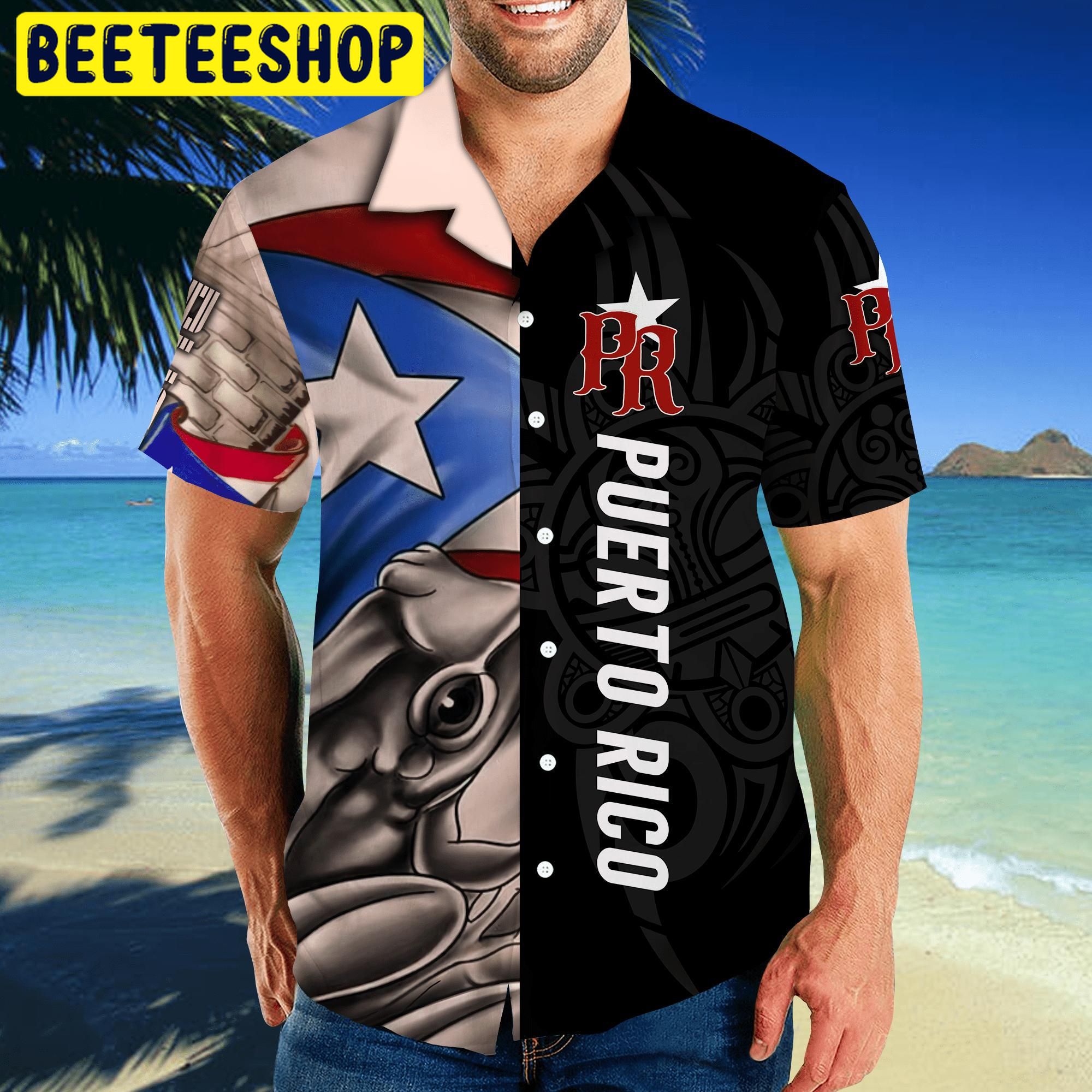 Puerto Rico Caribbean Frog Trending Hawaiian Shirt Puerto Rico Caribbean Frog Trending Hawaiian Shirt