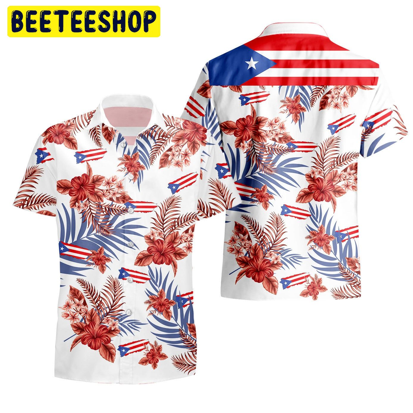 Puerto Rico Vintage American Trending Hawaiian Shirt Puerto Rico Vintage American Trending Hawaiian Shirt