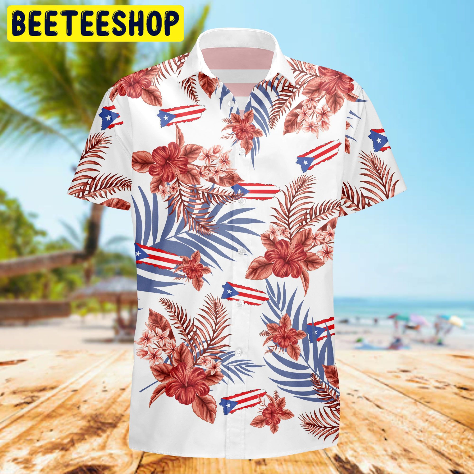 Puerto Rico Vintage American Trending Hawaiian Shirt Puerto Rico Vintage American Trending Hawaiian Shirt