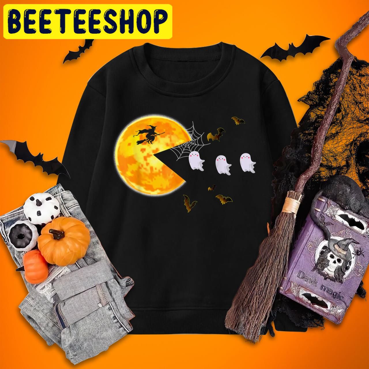 Pumpkin Eating Boo Ghost Gamer Halloween Trending Unisex T-Shirt Pumpkin Eating Boo Ghost Gamer Halloween Trending Unisex T-Shirt
