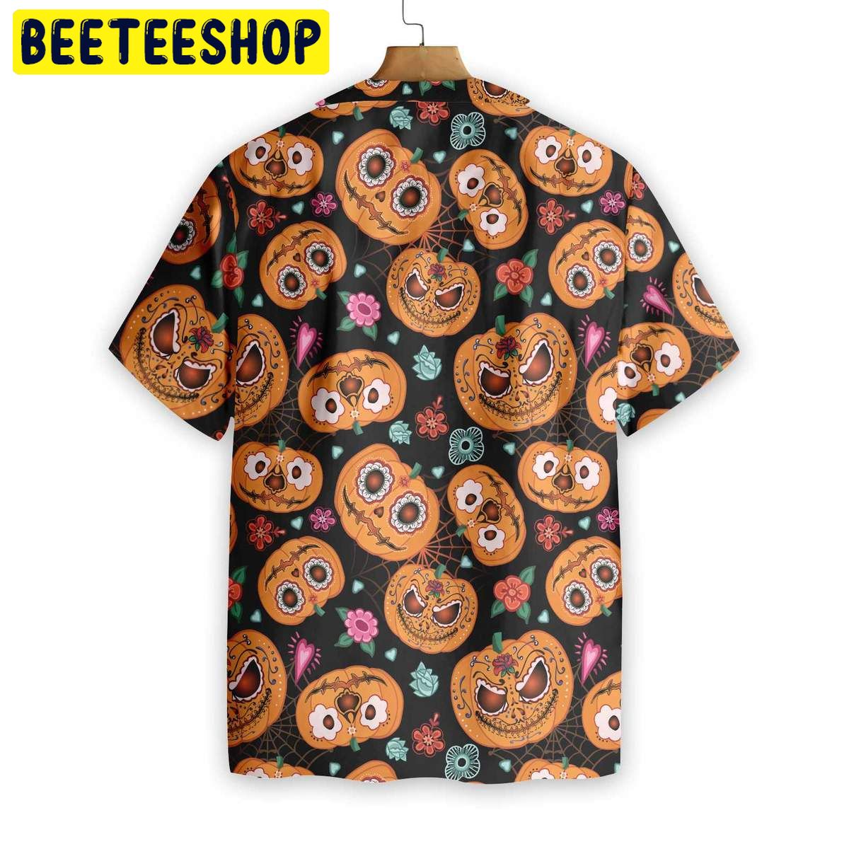 Pumpkin Flower Halloween Theme Trending Hawaiian Shirt Pumpkin Flower Halloween Theme Trending Hawaiian Shirt