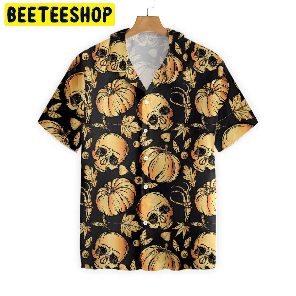 Pumpkin & Skull Halloween Trending Hawaiian Shirt Pumpkin & Skull Halloween Trending Hawaiian Shirt