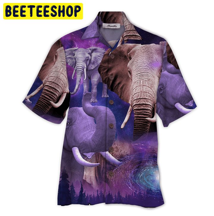 Purple Art Elephant 3D All Over Printed Trending Hawaiian Shirt Purple Art Elephant 3D All Over Printed Trending Hawaiian Shirt