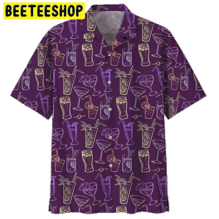 Purple Icon Cocktail Trending Hawaiian Shirt Purple Icon Cocktail Trending Hawaiian Shirt