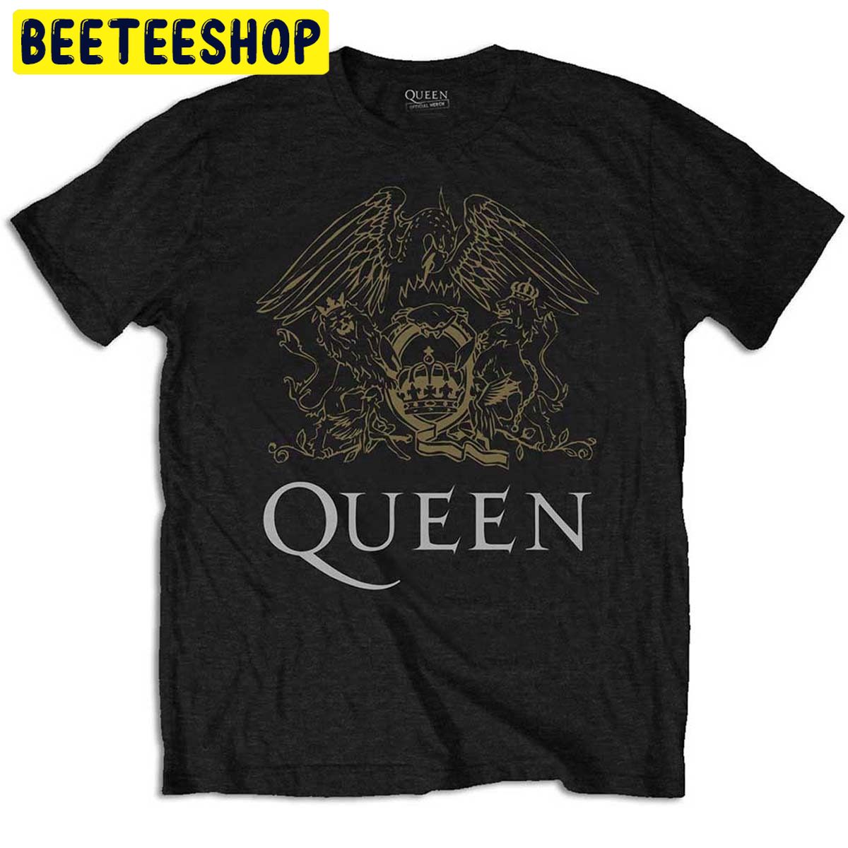 Queen Gold Crest Logo Freddie Mercury Trending Unisex Shirt Queen Gold Crest Logo Freddie Mercury Trending Unisex Shirt