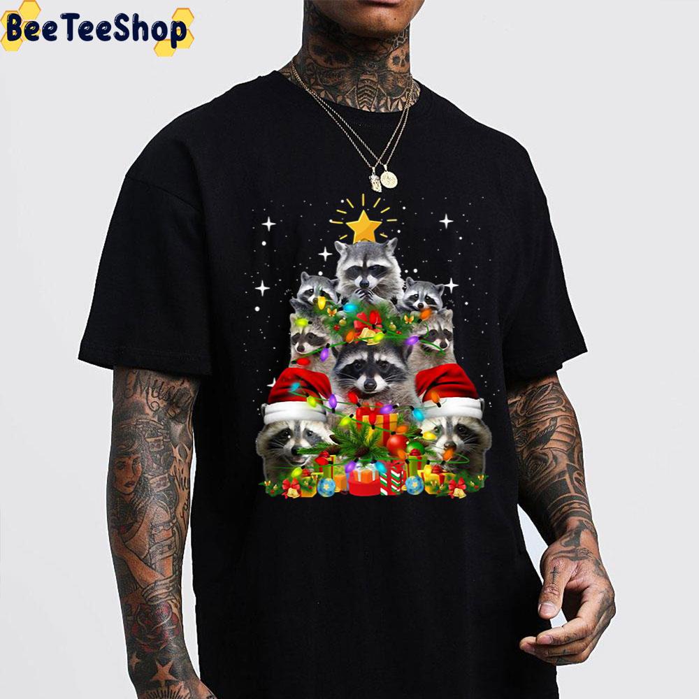 Raccoon Christmas Tree Fairy Lights Christmas Trending Unisex T-Shirt Raccoon Christmas Tree Fairy Lights Christmas Trending Unisex T-Shirt