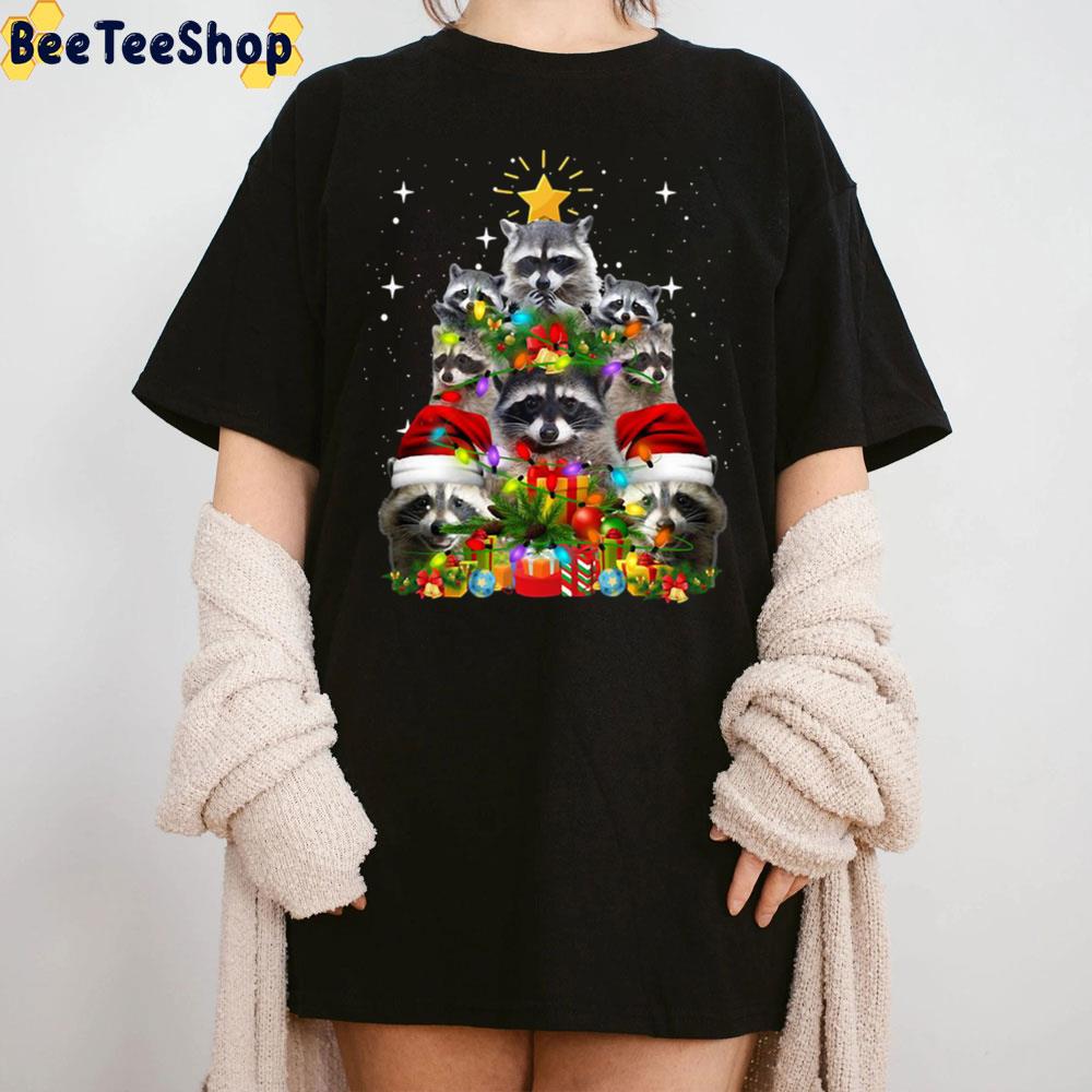 Raccoon Christmas Tree Fairy Lights Christmas Trending Unisex T-Shirt Raccoon Christmas Tree Fairy Lights Christmas Trending Unisex T-Shirt