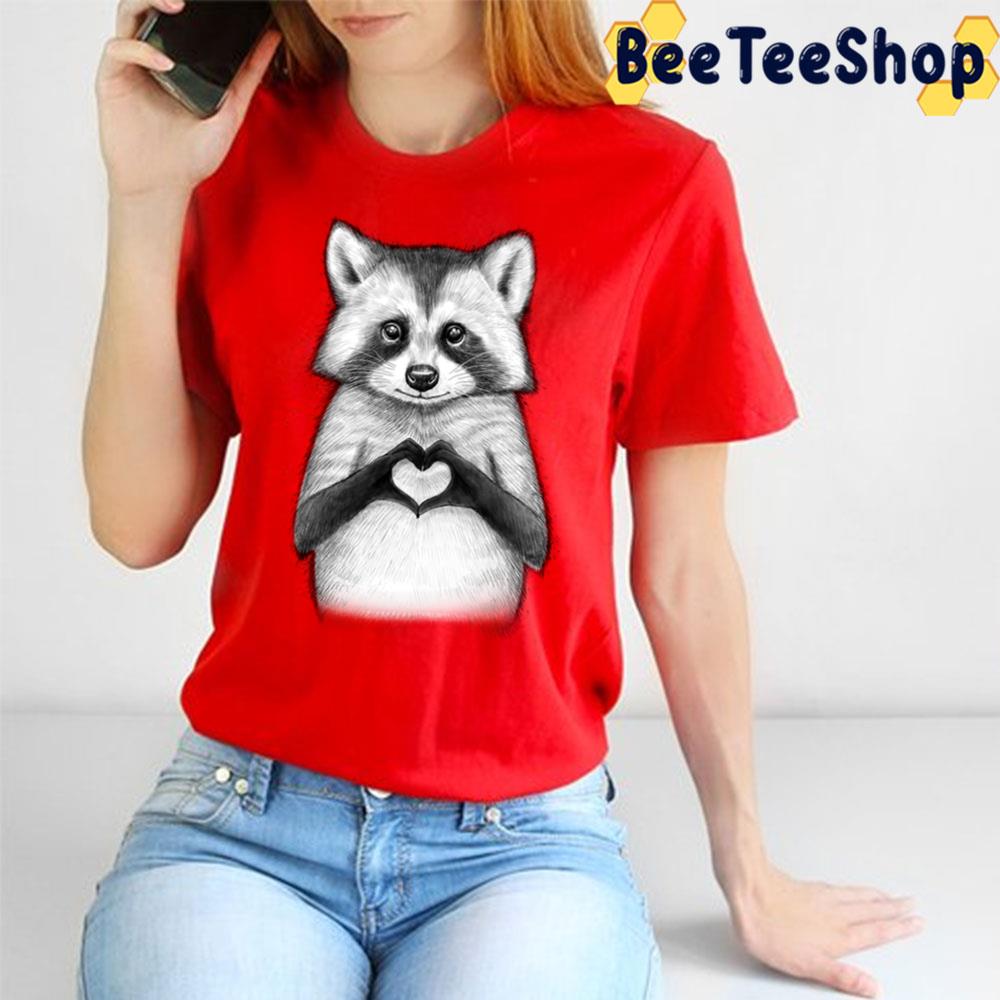 Raccoon With Heart Trending Unisex T-Shirt Raccoon With Heart Trending Unisex T-Shirt