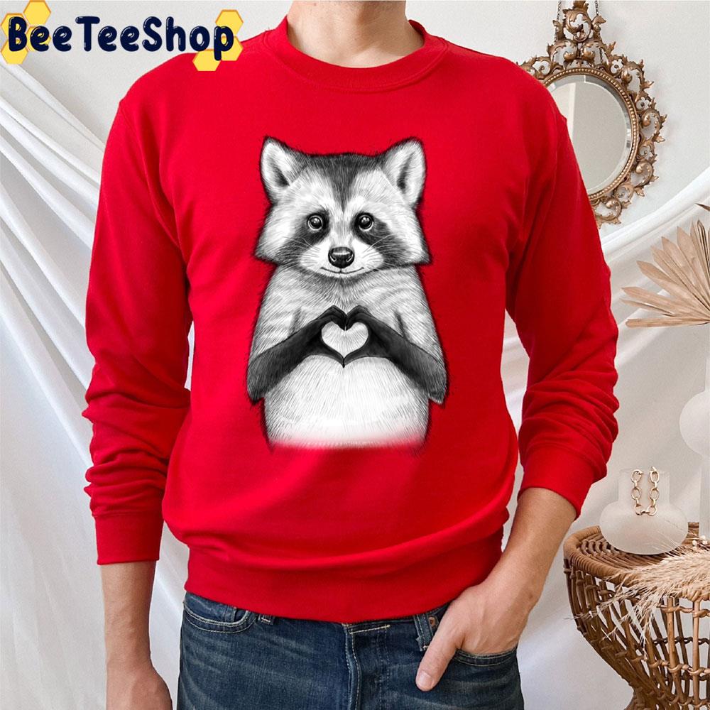Raccoon With Heart Trending Unisex T-Shirt Raccoon With Heart Trending Unisex T-Shirt