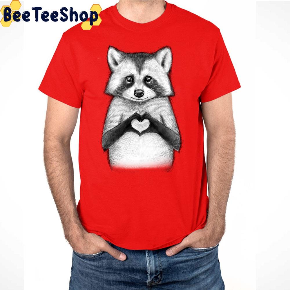 Raccoon With Heart Trending Unisex T-Shirt Raccoon With Heart Trending Unisex T-Shirt